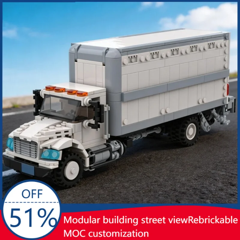 

708 Parts Box Delivery Truck Model Building Blocks Children Diy Educational Assembly Girl Display Toy Birthday Customized Gifts