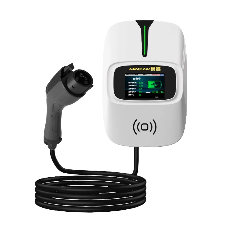 Type 2 7kW 32A EV Wallbox Charger CE TUV OCPP 1.6J IP65 RFID 4G BT Mode 3 Type a 6mA DC Home Office 5m EU Smart Fast App Control