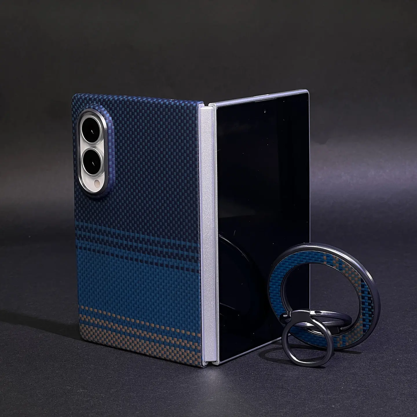 Stand Holder + 100% Carbon Fiber Kevlar Aramid Fibre Case for Samsung Galaxy Z Fold 8 Ultra 8 High-end for Magsafe Protect Cover
