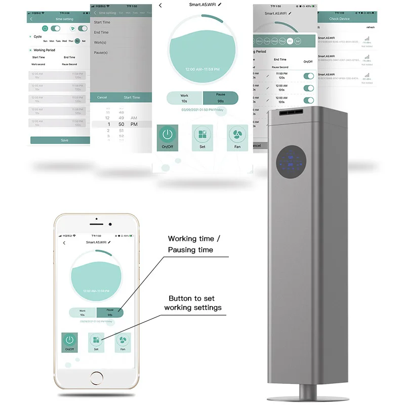 Difusor de Aroma inteligente para el hogar, máquina eléctrica con WIFI, Bluetooth, 1500ML, aceites esenciales, fragancia