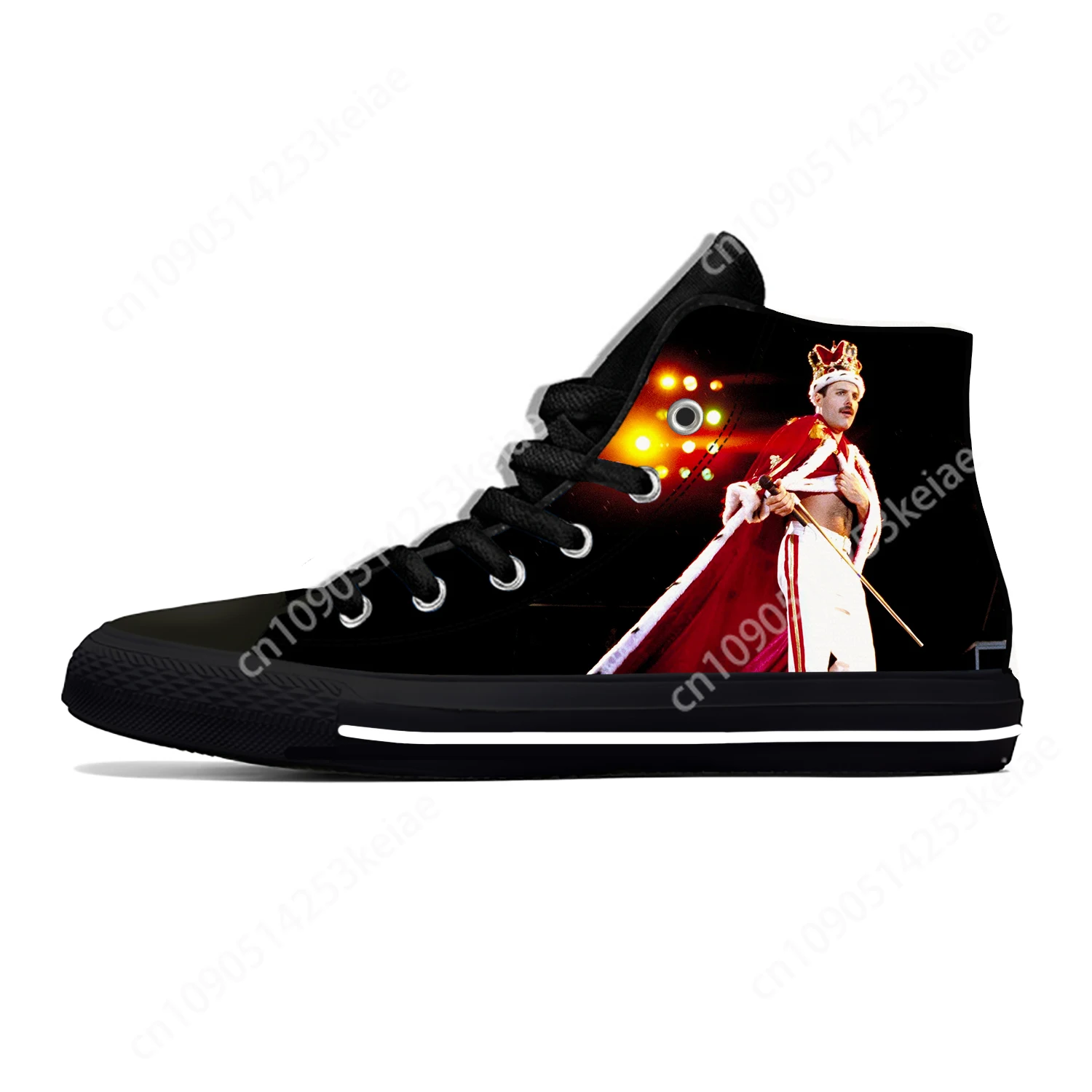 Freddie Mercury Queen Rock Band Music Singer Casual Shoes High Top Lightweight Breathable Board Shoes Men Women Custom Sneakers image 4