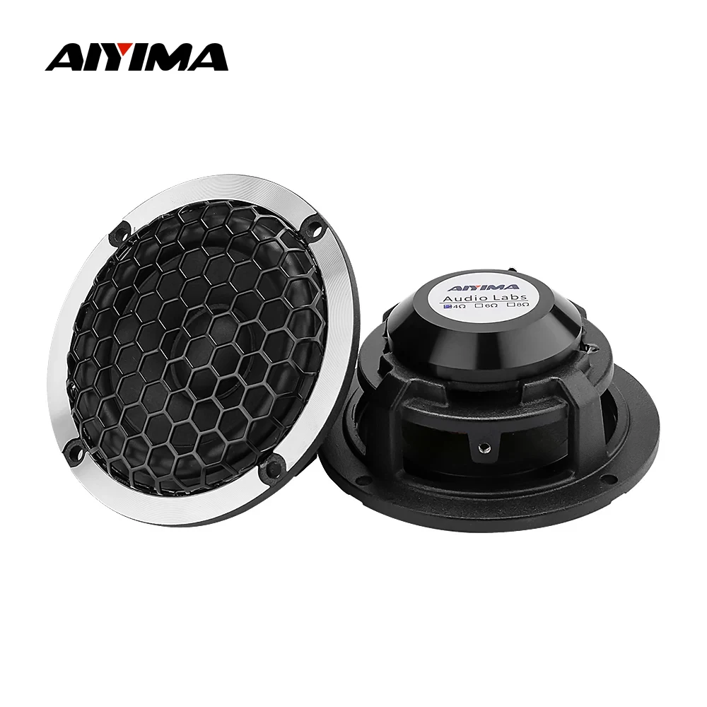 

AIYIMA 2Pcs 3 Inch 4 Ohm 8 Ohm 15W Midrange Speaker Wool Basin Aluminum Frame Car Loudspeaker Home Theater Full Range Speaker