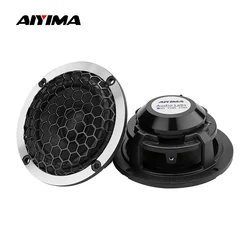 AIYIMA 2Pcs 3 Inch 4 Ohm 15W Midrange Speaker Wool Basin Aluminum Frame Car Loudspeaker Home Theater Full Range Speaker