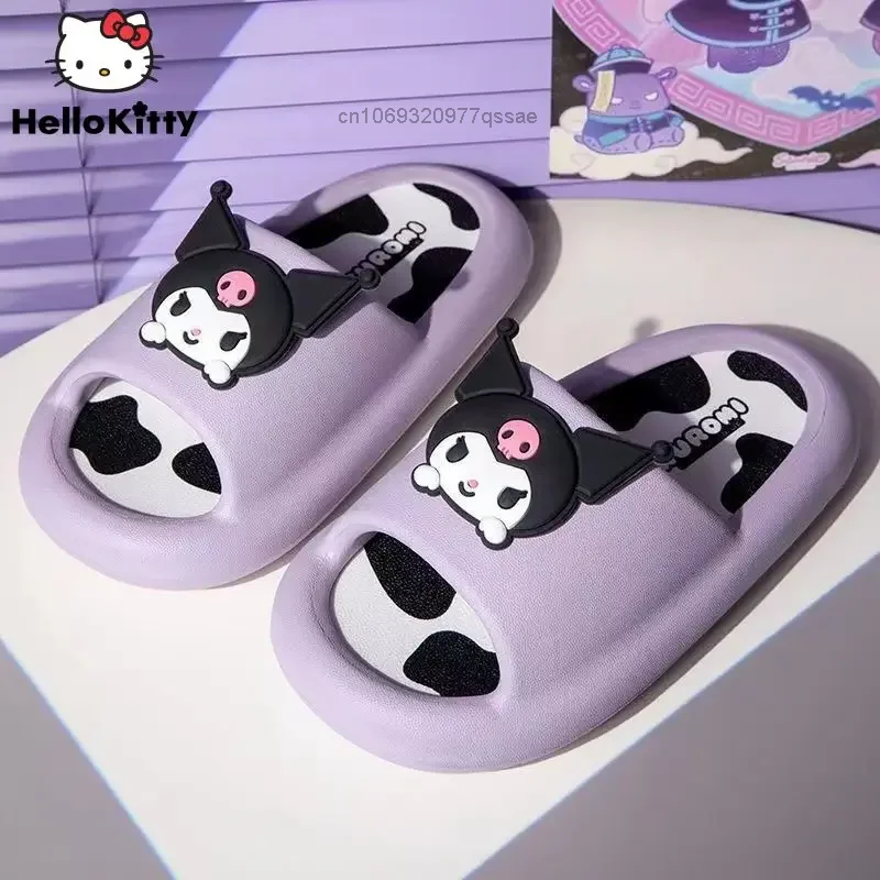 Sanrio Kuromi Hello Kitty Cinnamoroll Melody Cute Slippers for Women Soft Thick Soles Home & Dormitories Casual Shoes