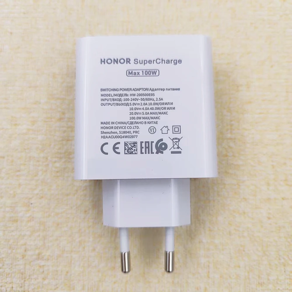 Original 100W EU Charger For Honor 400 300 200 100 Pro X70 X60 X50 GT Magic V3 V5 Fast Charge Wall Power Adapter 6A Type C Cable - náhled 5