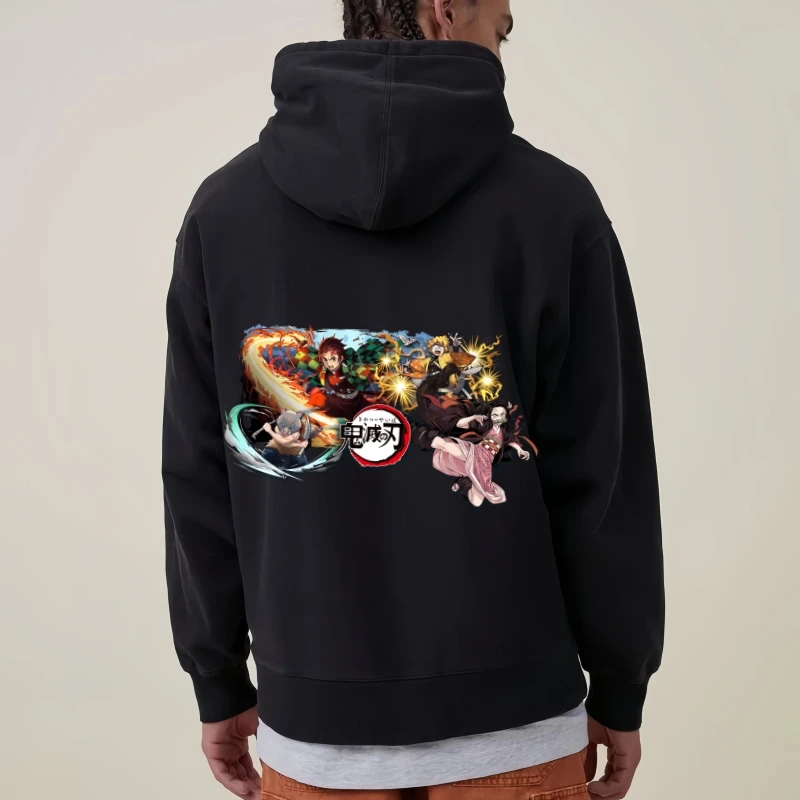 Demon Slayer Anime Hoodie with Tanjiro, Nezuko, Zenitsu, and Inosuke Classic Stylish Comfortable Streetwear Harajuku Pullover