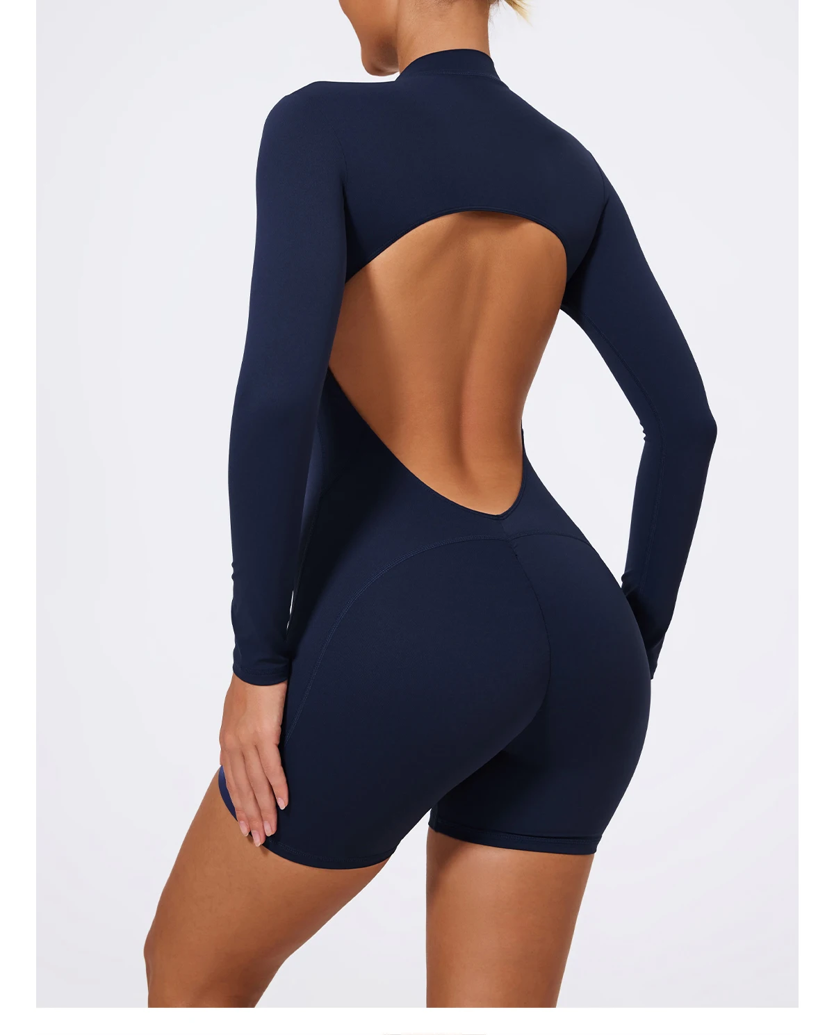 Ctenkevet Sommer Halb-Reißverschluss Frauen Gym Overall Weibliche Im Freien Atmungsaktive V Zurück Active Gesäß Lift Sport Outfit Für Frau – Detail 20