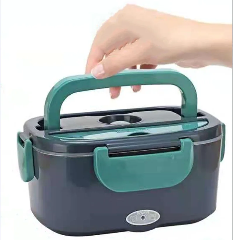 2023 New Cross border Household Car Two in one Plug in Portable Handbag with Rice Cooking Double layer Heat insulated Lunch Box