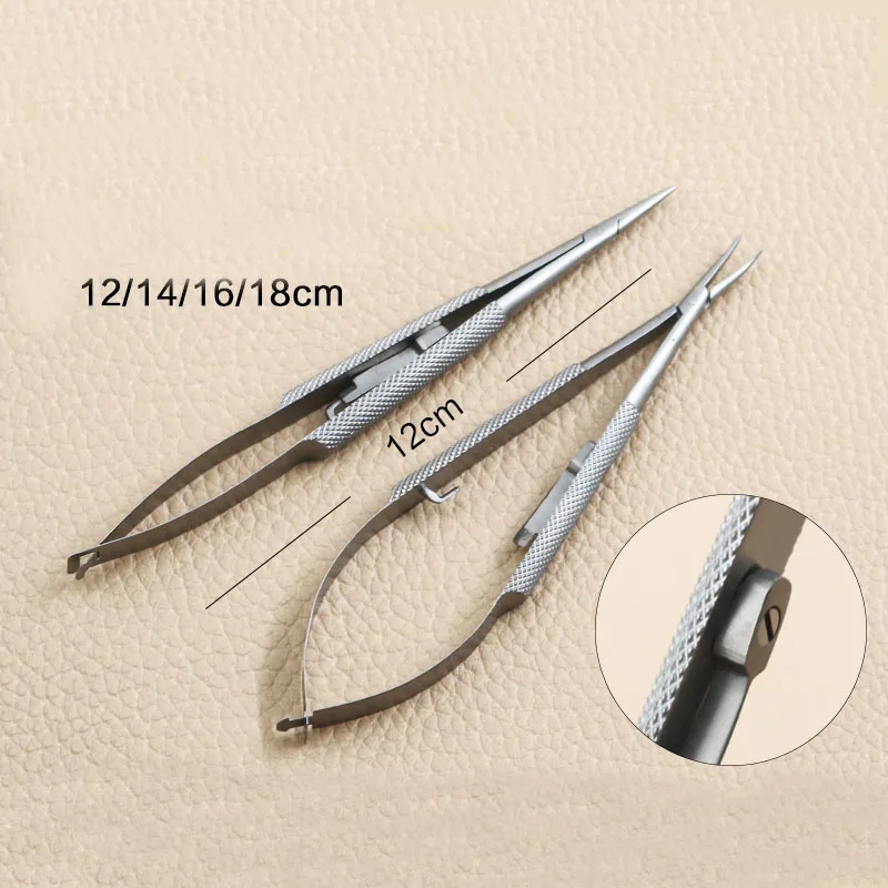 Aço inoxidável Needle Holder, Ophthalmic Microneedle, 12.5cm, 14, 16, 18