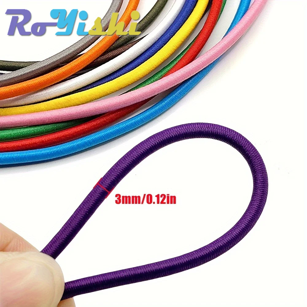 3 Yards 3mm Round Elastics Bungee Shock Cord Elastic Rope Rubber Band Strap String Cordon Shoelaces Sewing Accessories image 2