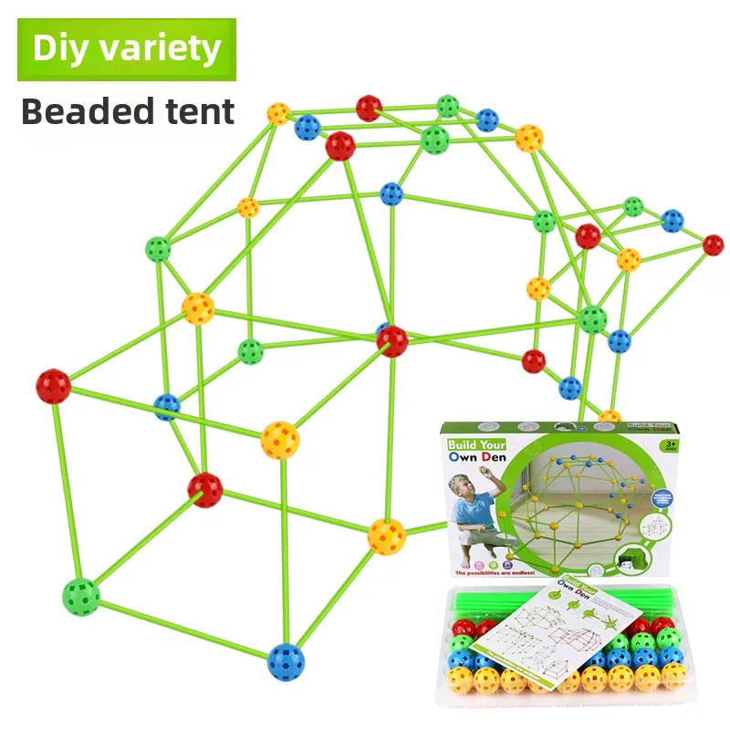 Tenda di giunzione fai-da-te per bambini Costruzione Casa da gioco Giocattolo Piercing Tenda di perline Accumulo di giunzione