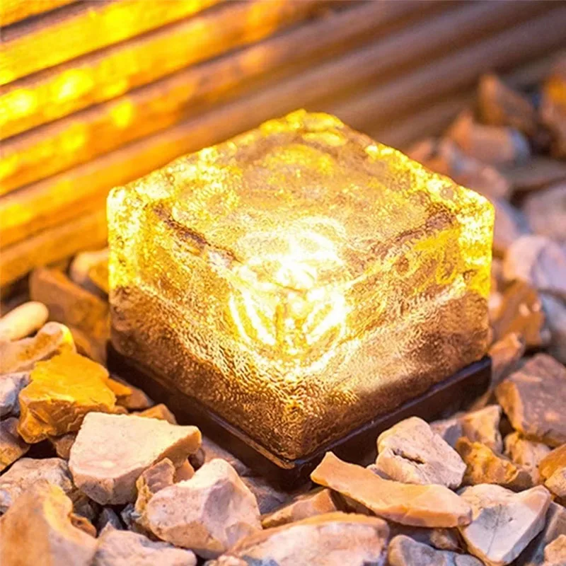 

Solar Brick Lights Ice Cube Light Lamp Frosted LED Landscape Light Buried Light for Outdoor Night Lamp Garden Pathway Decoration