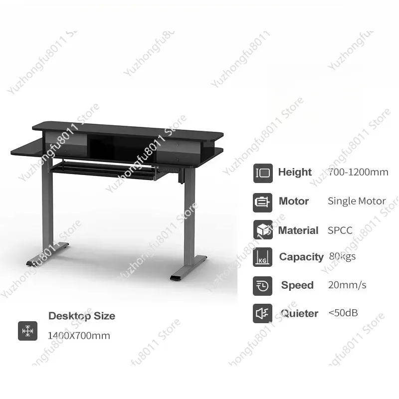 1.4M Smart Desk Single Moto Home Office Furniture Modern Electric Eeight Adjustable Table Computer Standing Desk Frame
