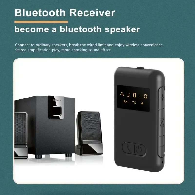 Transmisor y receptor de Audio 2 en 1 con Bluetooth 5,0, adaptador inalámbrico estéreo con conector AUX de 3,5mm, RCA, USB, para coche, TV, PC y auriculares