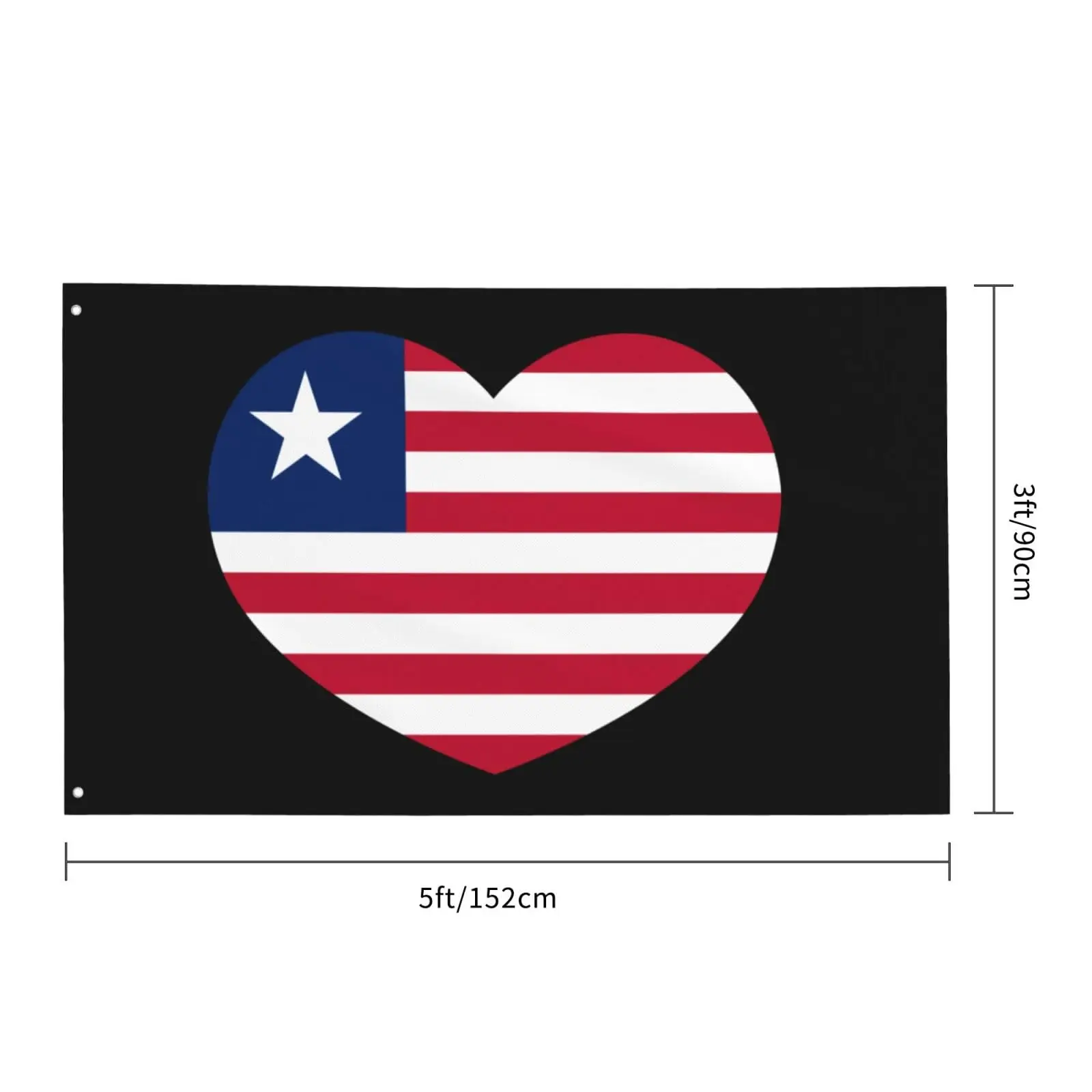 Flagnshow 100% Polyester Love Liberia Flag Liberian Heart Flag