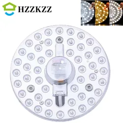 HZZKZZ AC220V-240V Tricolore gradation LED Anneau Panneau Cercle Lumière 36W 24W 18W 12W Blanc Froid Rond Plafond conseil la lampe circulaire