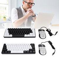 61 Key RGB Illuminated Keyboard with Mouse Multi Color LED Backlit Wired Gaming Keyboard for Tablet Laptop Keyboard with Mouse