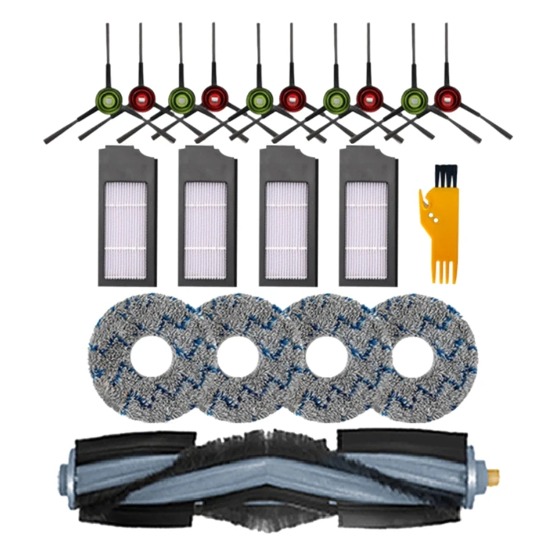 Ecovacs deebot掃除機アクセサリー,メインサイドブラシ,Hepaフィルター,モップクロス,交換キット,t10,ターボ,20個
