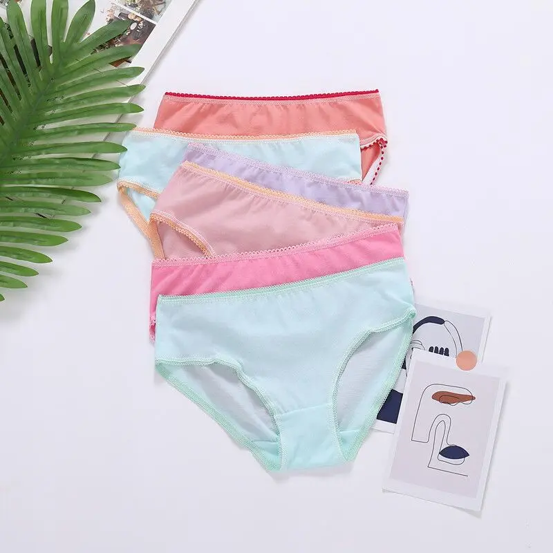 24pcs/Lot Cotton Girls Briefs Children\'s Underwear Triangle  Panties Kids Underpants 2-12Years