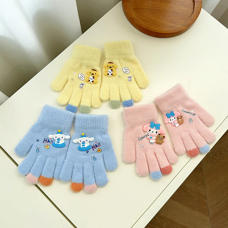 قفازات MINISO للأطفال في دفء الشتاء ومقاومة للبرد وكتابة الطلاب بأصابع كاملة وخمسة أصابع قفازات مقاومة للبرد