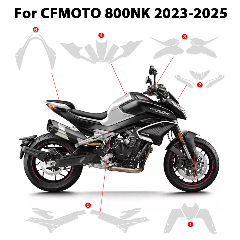 

For CFMOTO 800NK 2023-2025 PPF Motorcycle TPU Paint Protection Fairing Protection Clear Anti-scratch Film 800 NK Accessories