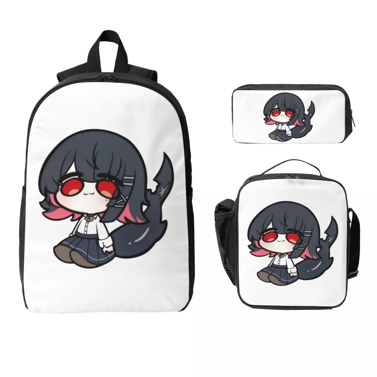 

Anime Zenless Zone Zero Chibi Ellen Joe Backpack BookBag School Bag Computer Shoulder Bags 3ps Insulated Lunch Bag Pencil Case