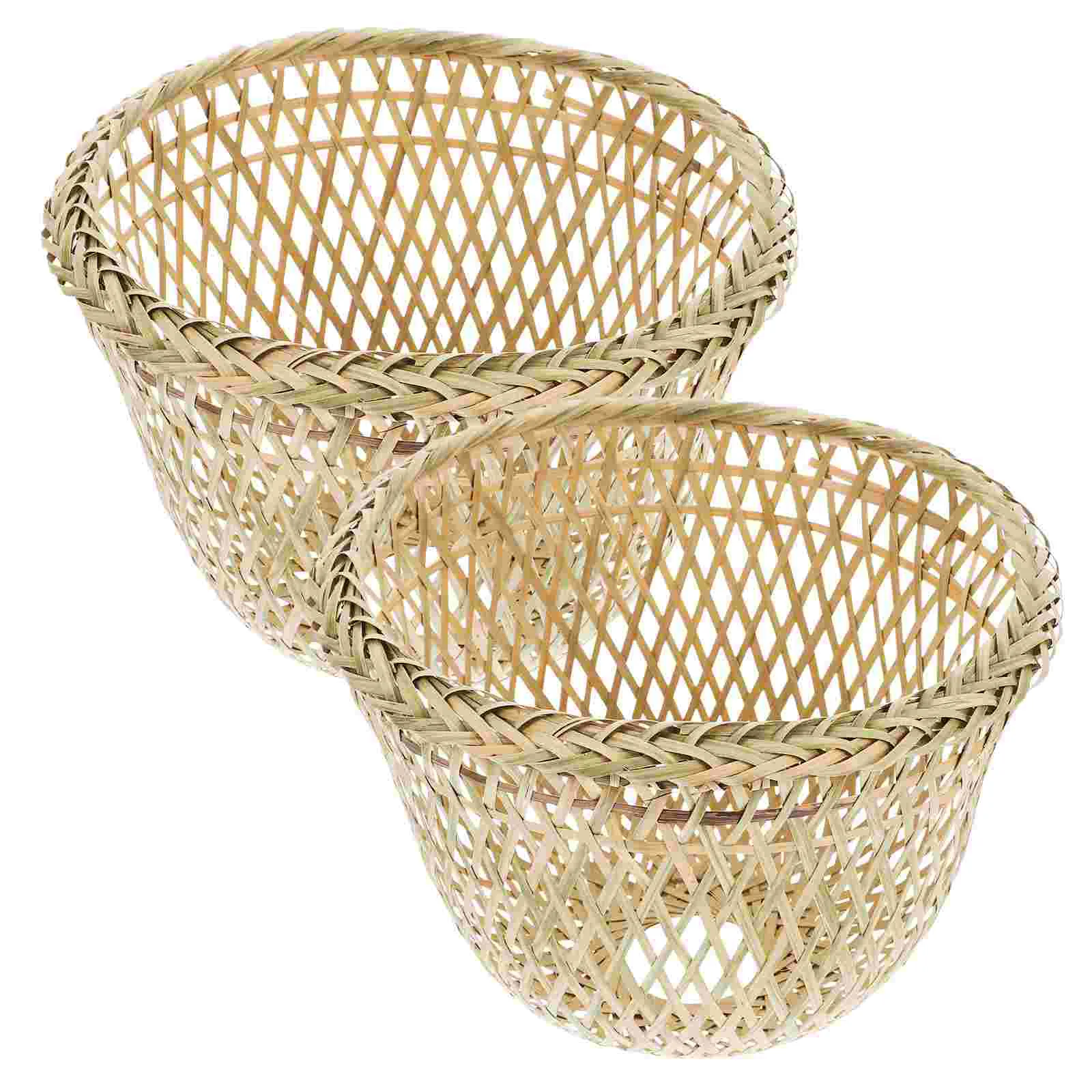 2 Pcs Bamboo Lampshade Woven Pendant Light Table Ceiling Cover Replacement Hanging