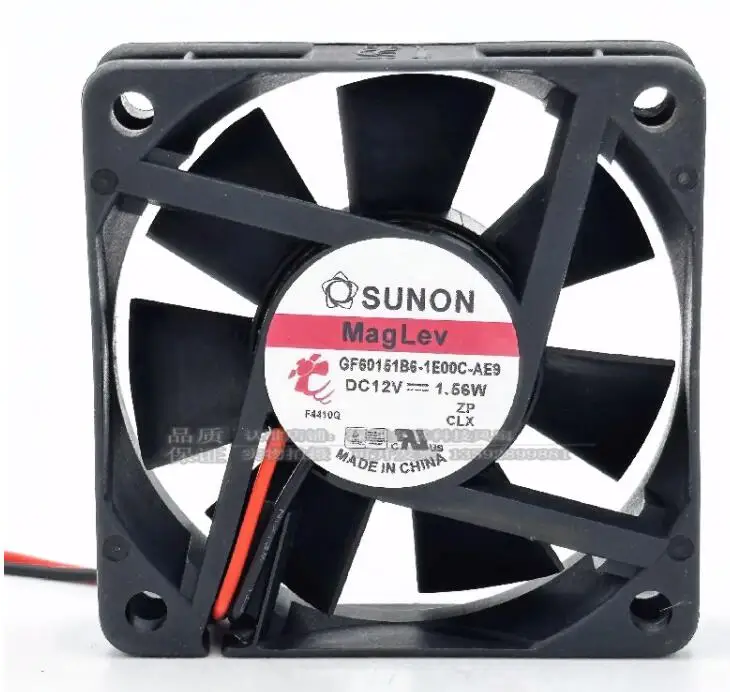 SUNON GF60151B6-1E00C-AE9 DC 12V 1.56W 60x60x15mm 2-Wire Server Cooling Fan