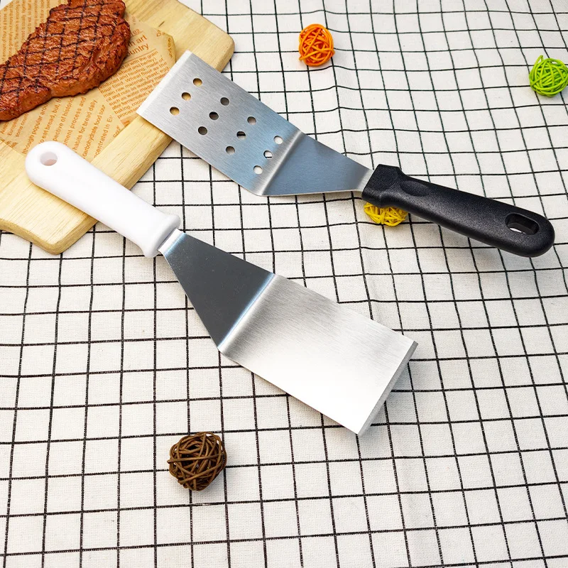Stainless Steel Cooking Spatula with Non-slip Griddle Turner for Pancake Pizza Fried Bun Steak Kitchen Baking Tool