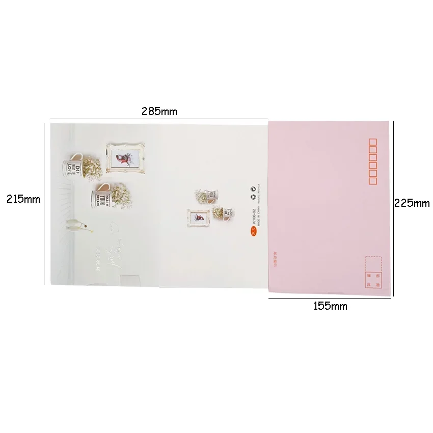 4 fogli/lotto adorabile biglietto di auguri con stampa a caldo grande profondamente benedetto con busta biglietti di auguri per matrimoni di compleanno di natale