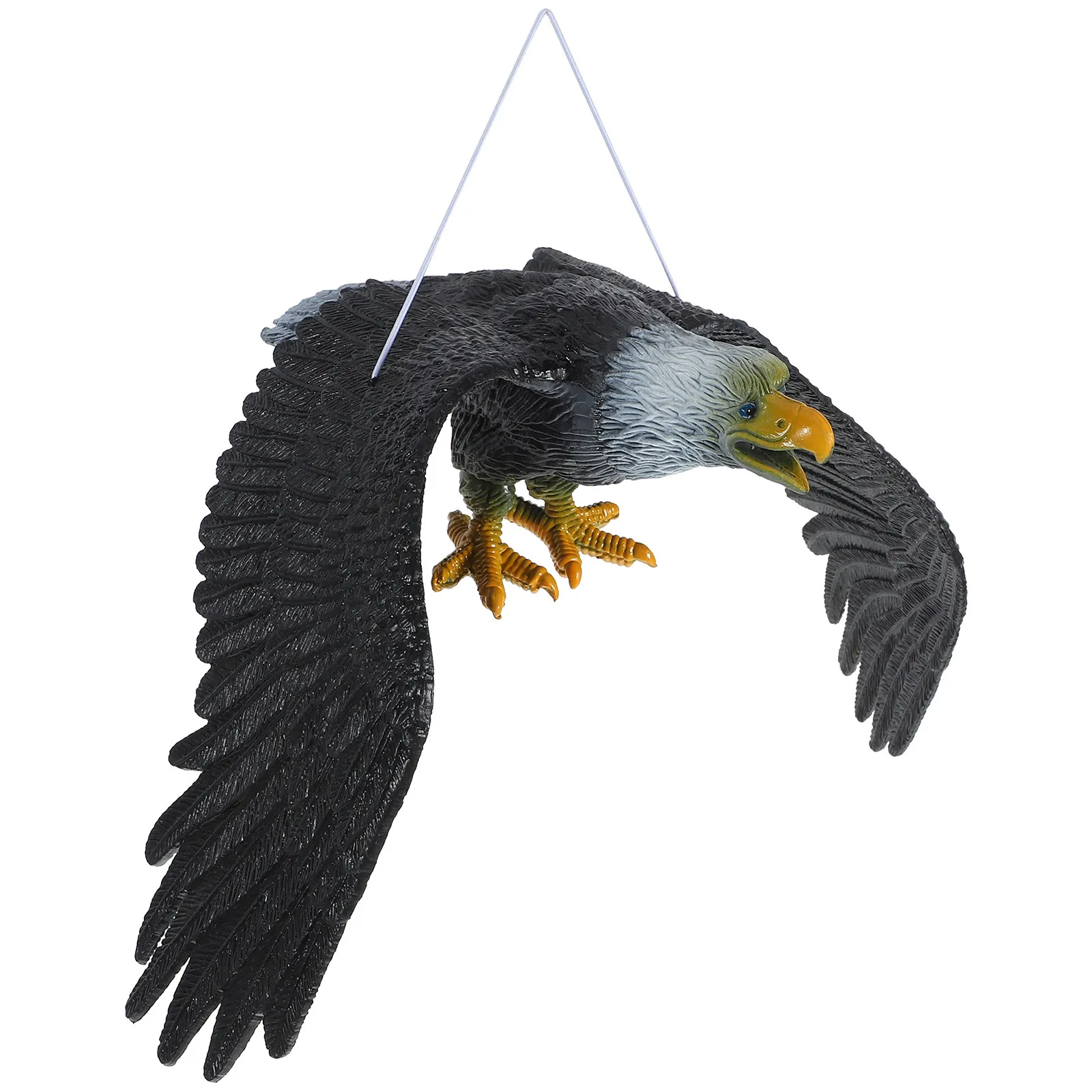 Plastic Eagle Hanging Bird Decorative Outdoor Garden Yard Ornament Rotating Realistic Fake Eagle Bird Deterrent Decorative