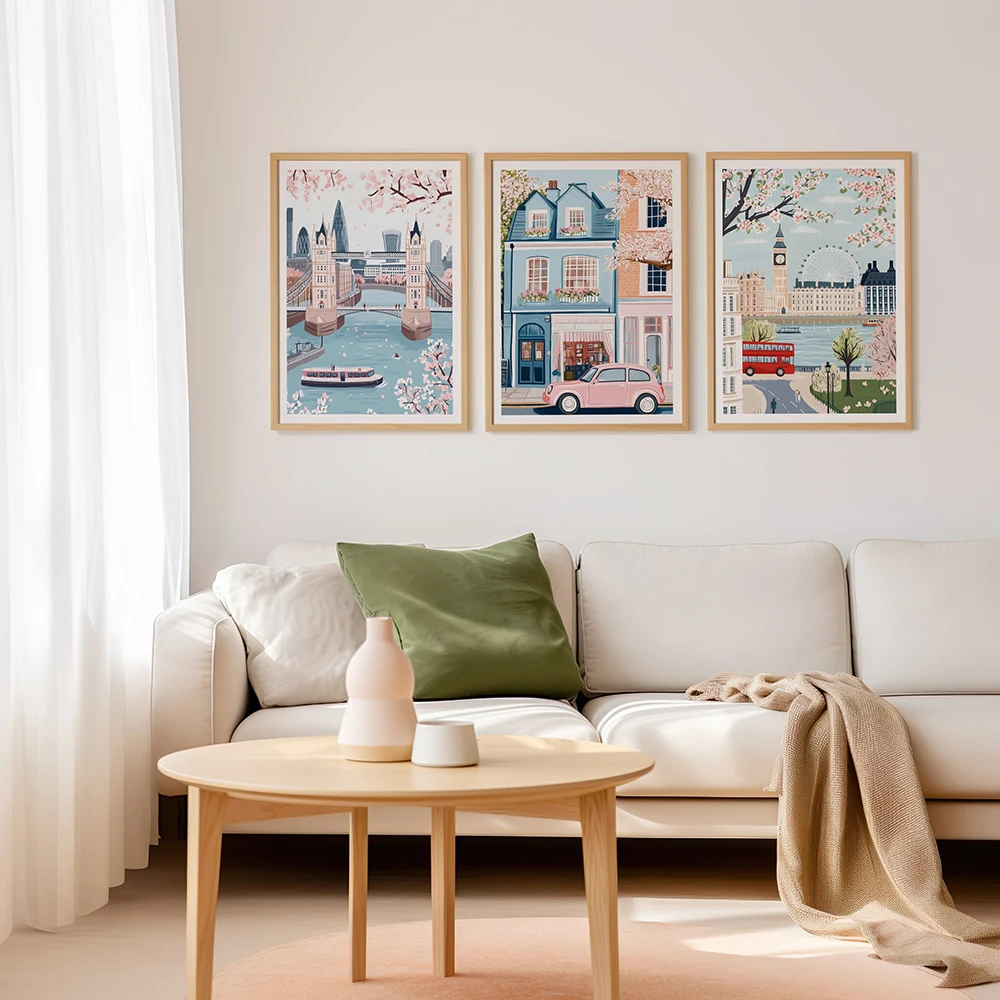 مدينة يطبع مجموعة من 3 مدينة نيويورك لندن برج ايفل اليابان جدار ديكور معالم المدينة السفر يطبع الملصقات الحديقة المركزية الفن هدية الملصقات