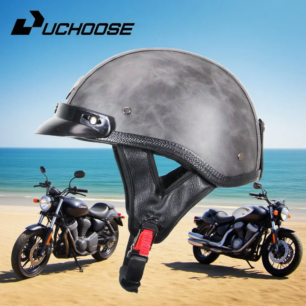 

Retro motorcycle helmet, men's and women's half helmet, all season riding scooter, bicycle helmet, personalized new style