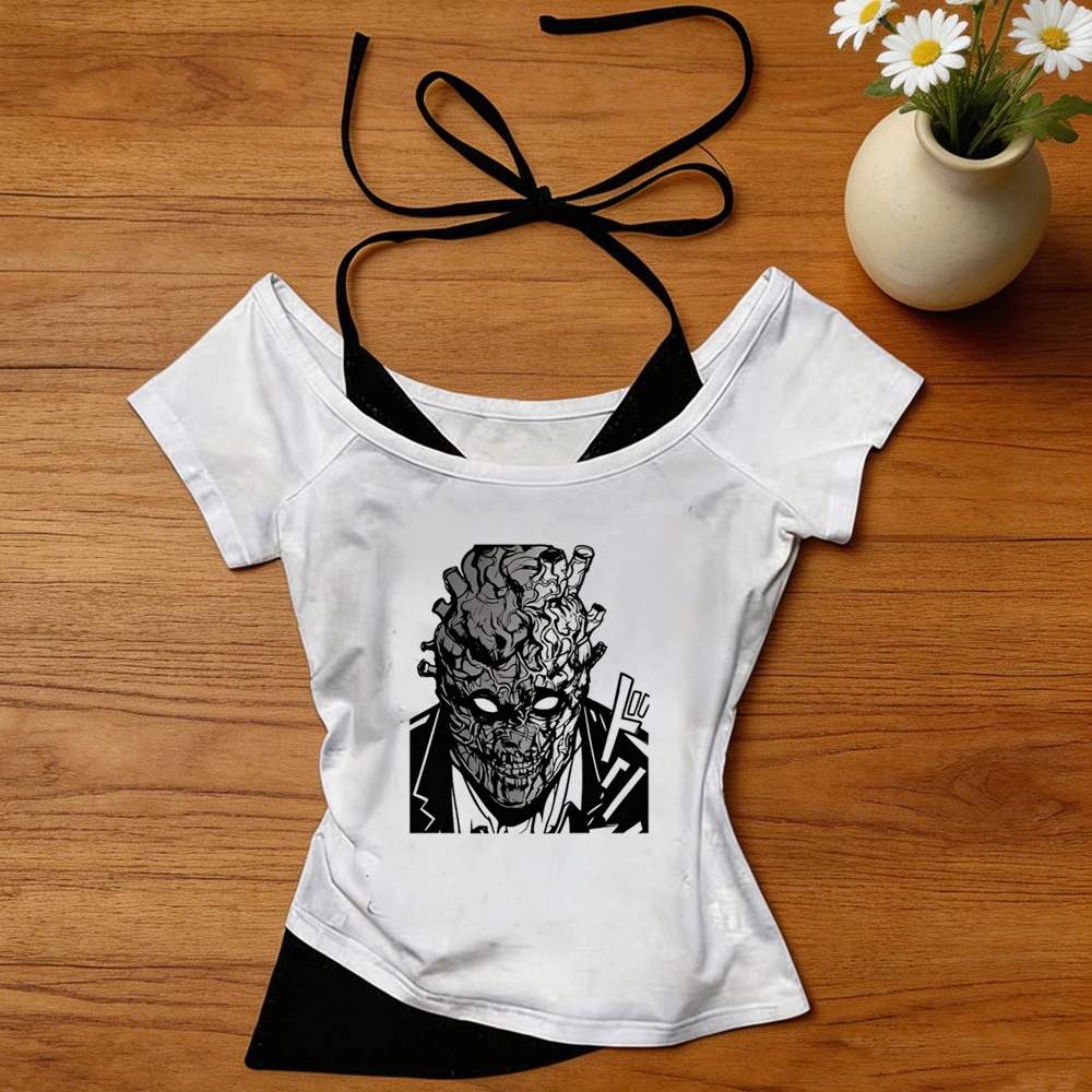 Dorohedoro cropped top female cheap vintage jojifuku funny dollette shirt jojifuku gyaru scene  party harajuku