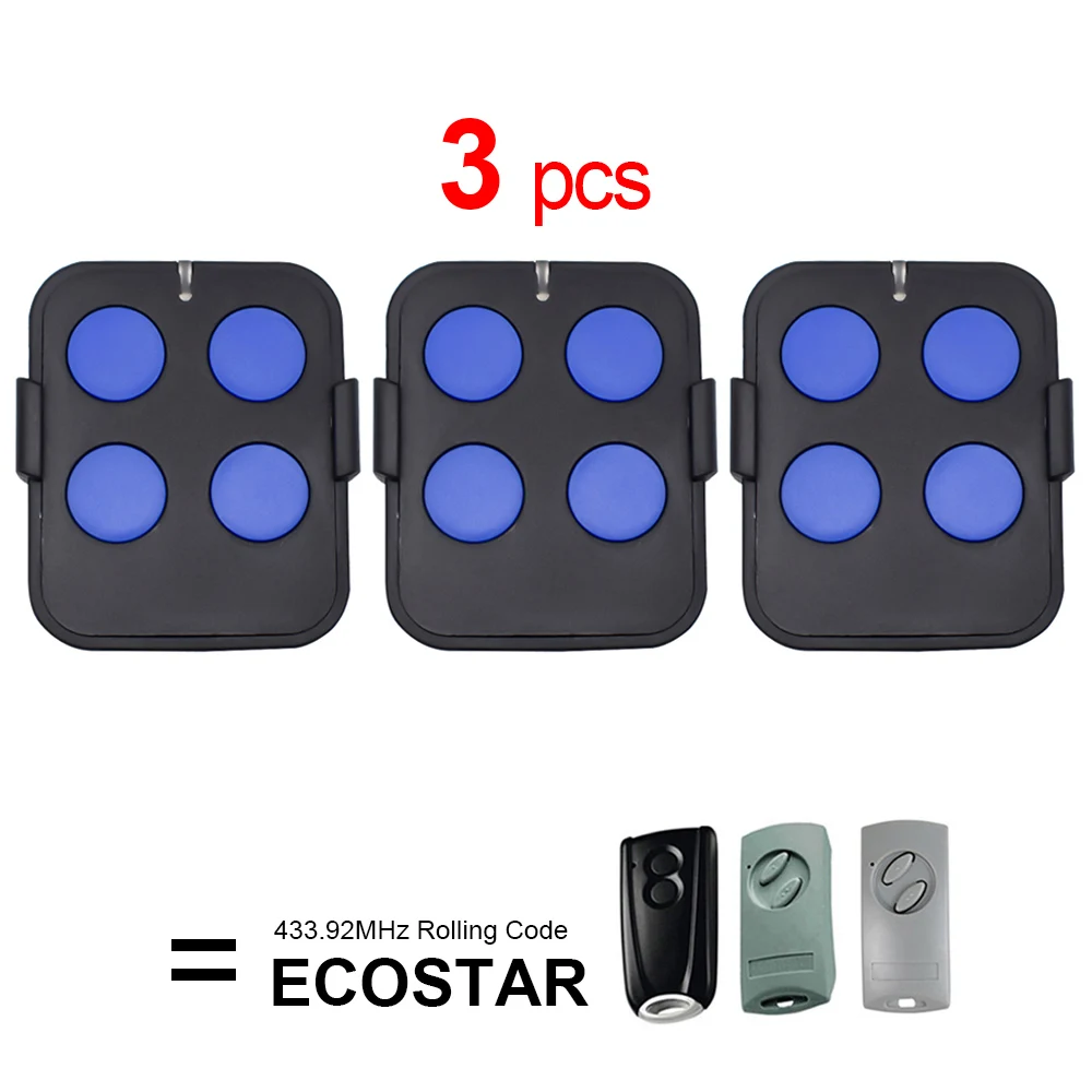 

3pcs HORMANN ECOSTAR RSE2 RSC2 433mhz Garage Remote Control ECOSTAR Transmitter Gate Door Opener 433.92mhz Rolling Code