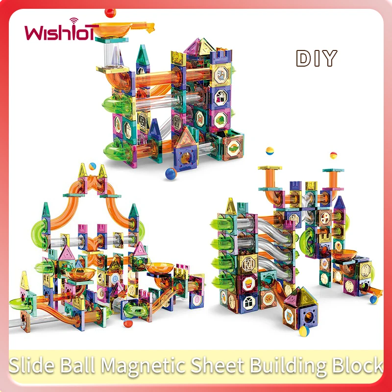 

Slide Ball Magnetic Sheet Building Blocks Set MOC Technical Assembly Children's DIY Educational Toy Birthday Gifts