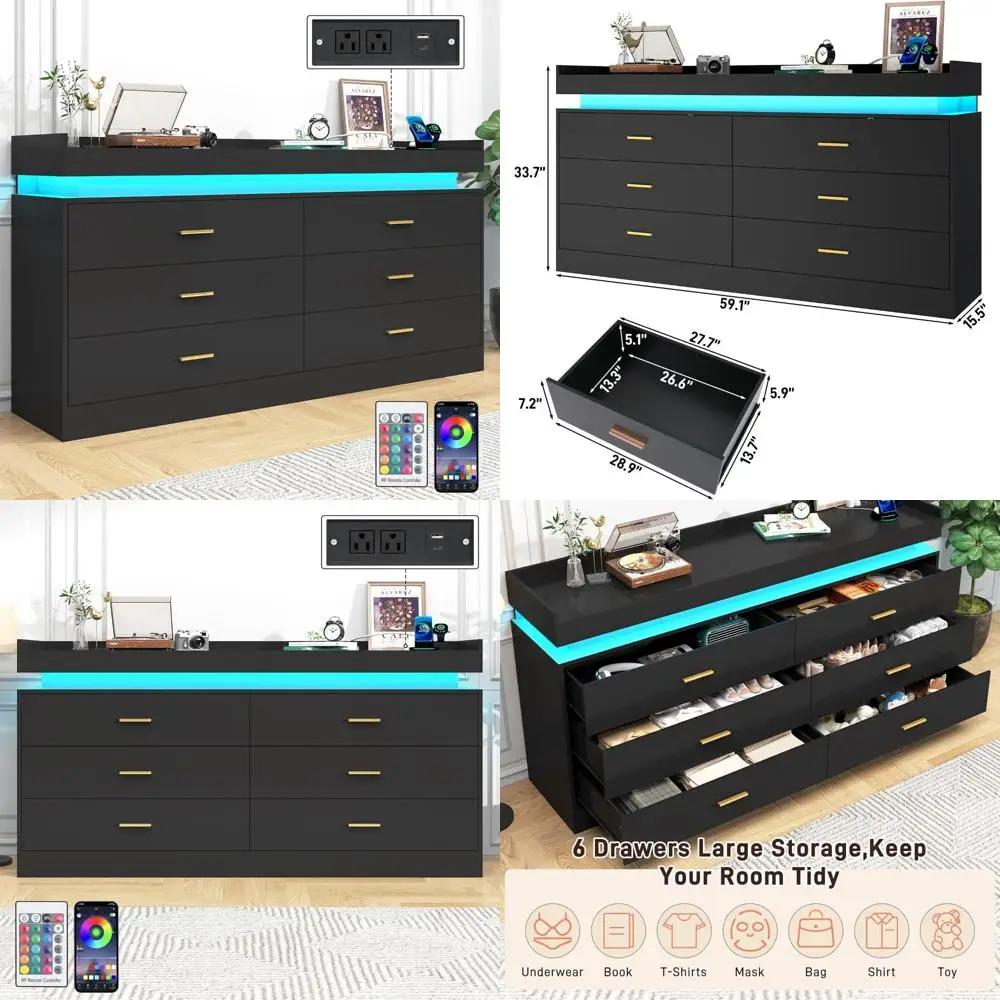 6 Drawer Dresser Wi…