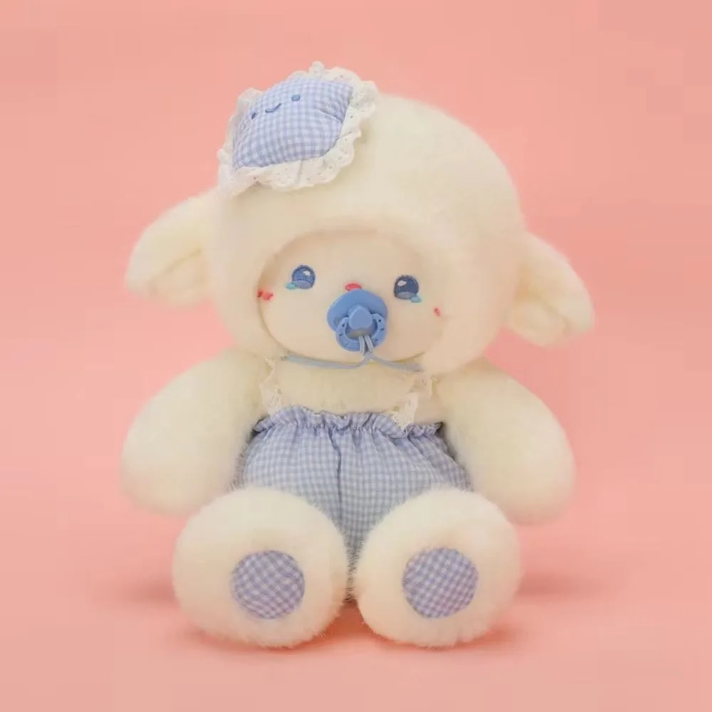 

Soft Plush Sleeping Baby Sheep Doll Baby Accompany Anime Pacifier Sheep Doll Fluffy Cartoon Stuffed Animals Girl Birthday Gift