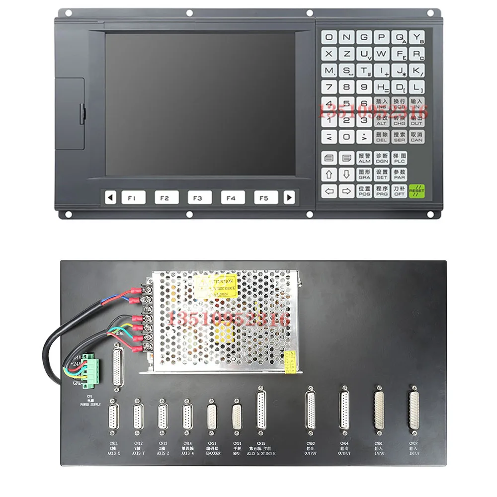 ใหม่เครื่องกลึง CNC controller 2 แกน/3 แกน/4 แกน/5 แกนเครื่องกลึง CNC ระบบ 10.4 นิ้วหน้าจอสีเครื่องกลึง machining center controller
