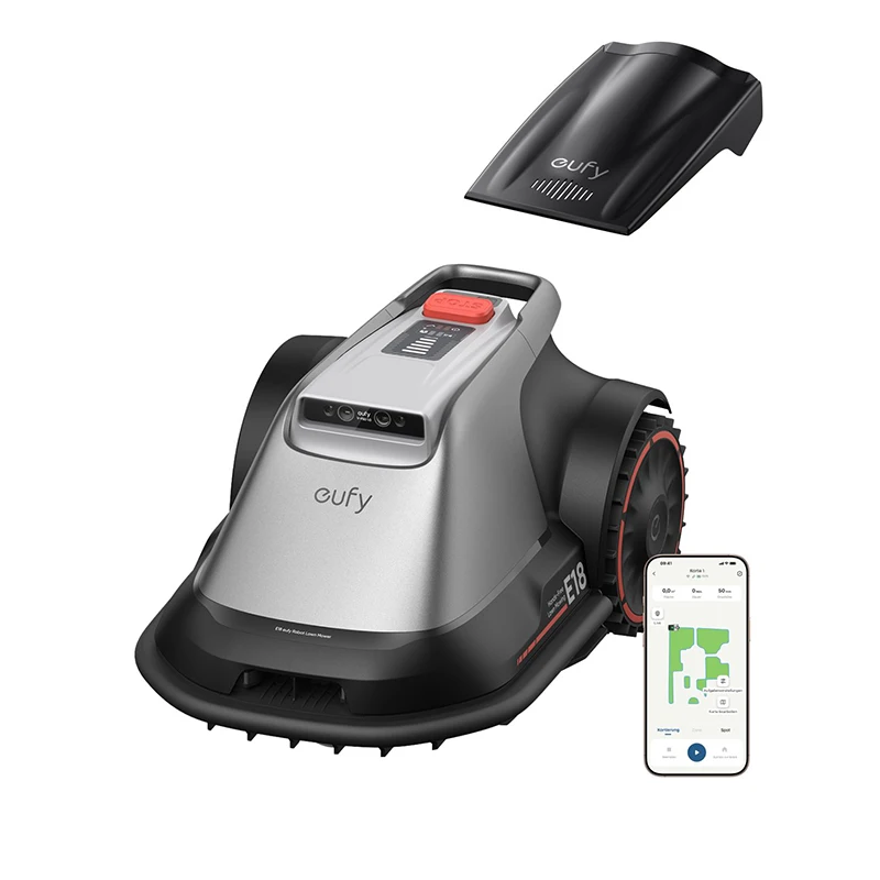 eufy Mähroboter E18, Kein Kabel, Kein RTK, Keine Signalausfälle, Auto-Mapping, Hinderniserkennung, Smart-Navigation, Präzisions-