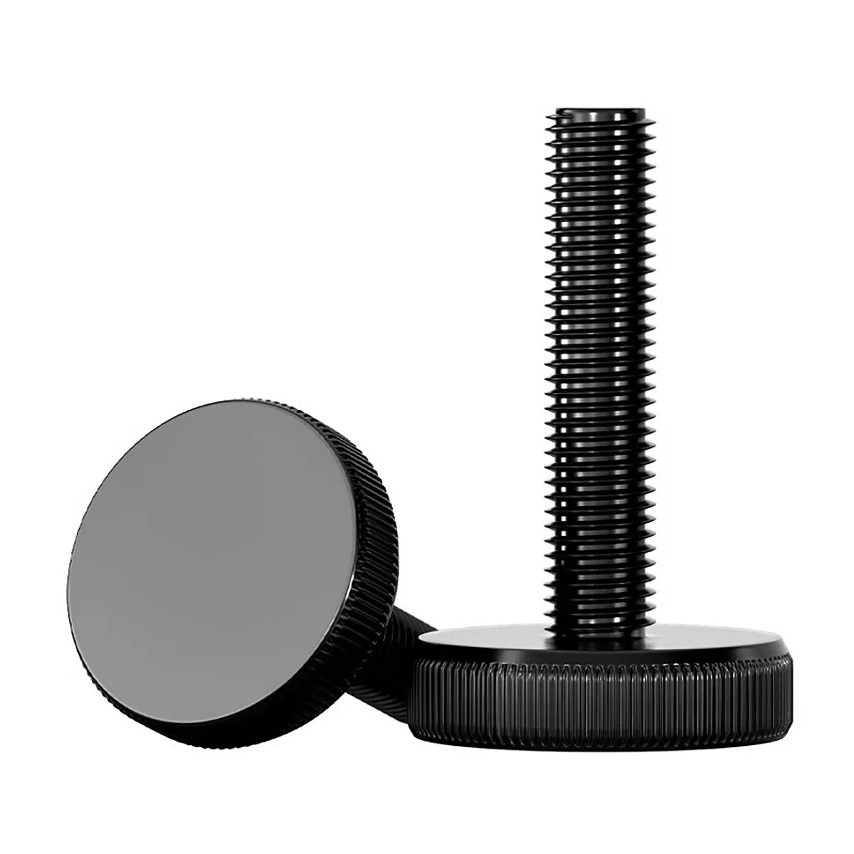 M3 M4 M5 M6 M8 M10 GB835 Carbon Steel Black Zinc Knurl Flat Head Hand Tighten Thumb Screw Curtain Wall Glass Thumb Bolts DIN653