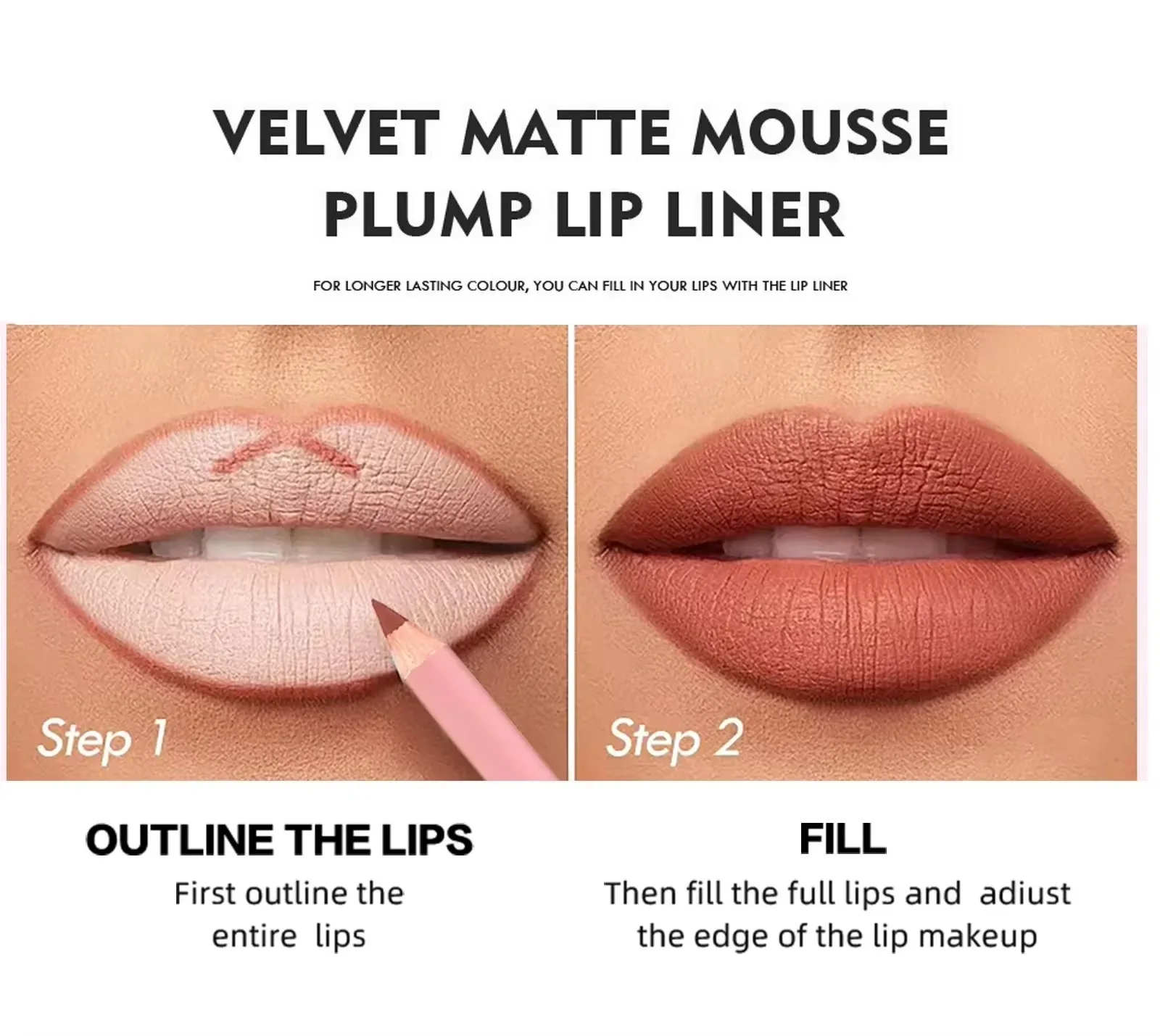 Lip Liner Bleistift Lippenstift Matt Glatt Wasserdicht Lipliner Langlebig Antihaft Tasse Lippenstift Stift Schönheit Make-Up Nude Braun