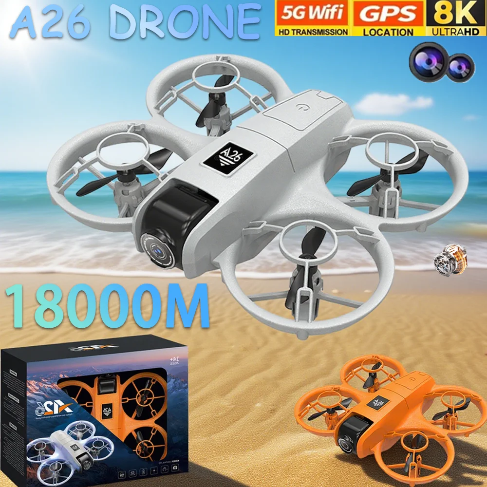 

A26 Дрон 8K 5G GPS HD Аэрофотосъемка Квадрокоптер с двойной камерой Пульт дистанционного управления БПЛА для детей Взрослый подарок Игрушка для путешествий на открытом воздухе