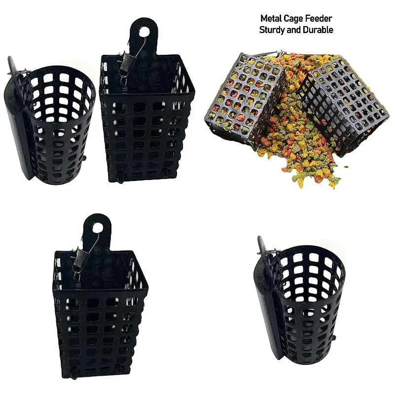 

5pcs Fishing Feeder Cage 10g 20g 40g Portable Fishings Lure Cage Trap Bait Basket Round/Square Fishing Tackle for Carp