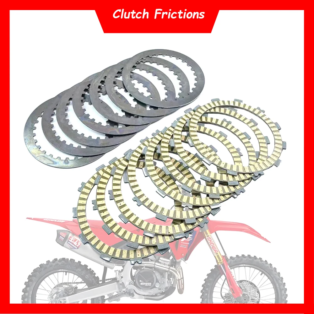 

Motorcycle Clutch Frictions Disc Plates For Honda CRF450R 2002-2010 CRF450X 2005-2018 CR250R 1990-2007 CR500R 1990-2001
