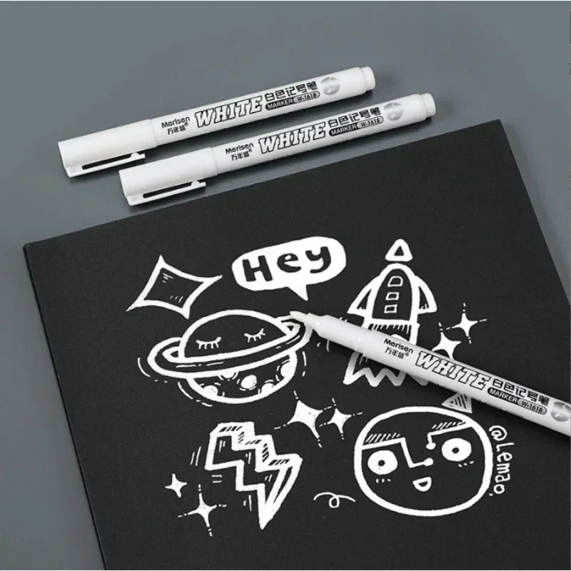 

1pc Permanent Oily White Markers Pens Waterproof Tire Painting Graffiti Environmental Gel Pen Notebook Drawing Supplies