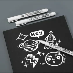 1pc Permanent Oily White Markers Pens Waterproof Tire Painting Graffiti Environmental Gel Pen Notebook Drawing Supplies