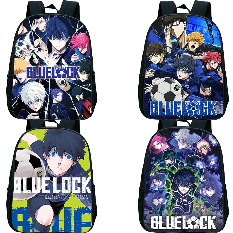

12 Inches Anime Blue Lock Backpack for 3-6 Years Blue Lock Manga Bookbag Cartoon Comics Kindergarten Bag Toddler Boy School Bags