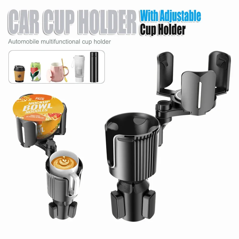 Car Cup Holder Tray 360 Degree Rotation Car Tray Table Food Table Organized Adjustable Drink Holder Car Accesories