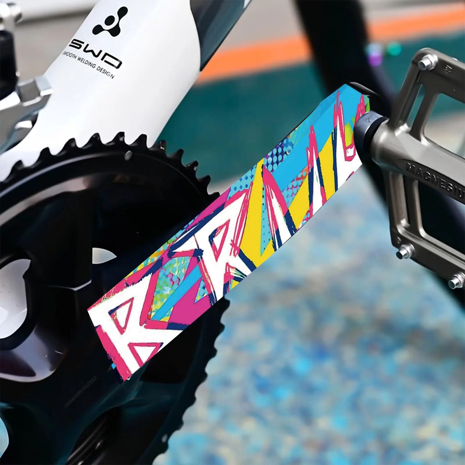 Colorful Graffiti Bike Crank Stickers, Waterproof Vinyl Decals, Street Art for Bicycle Crank Chain Guard Frame